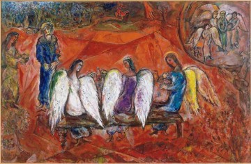 マルク・シャガール Painting - アブラハムと３人の天使 現代マルク・シャガール